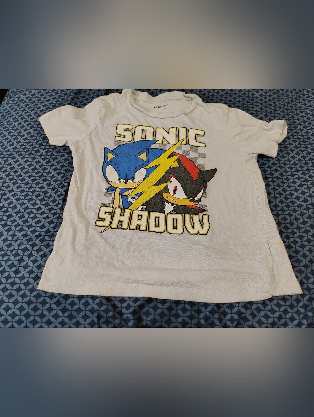 Sonic & Shadow Graphic Tee Boys Size 8(M) - Light Grey - Old Navy